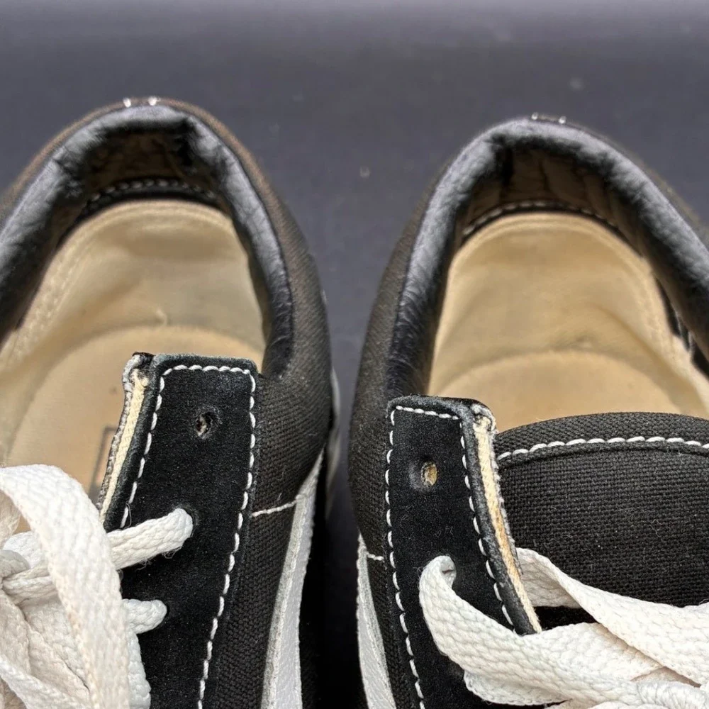 Vans Old Skool Black White Suede Canvas Skate‎ Sneakers Mens 6.5 Womens 8.0